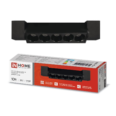 Светильник светодиодный трековый TOP-LINE LTR-02R-TL 10Вт 4000К IP40 1000лм 210мм 24град. линейный поворотн. черн. IN HOME 4690612045719