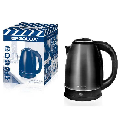 Чайник ELX-KS05-C02 1.8л 220-240В 1600Вт нерж.сталь черн. ПРОМО Ergolux 14925