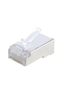 Разъем PLUG-8P8C-U-C6-SH-100 (8P8C) под витую пару кат. 6 (50/50микродюйм) экранир. универс. (для ож и мж кабеля) (уп.100шт) Hyperline 49358