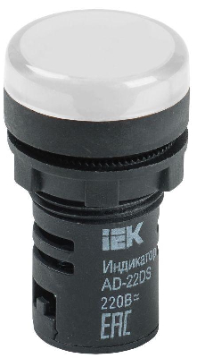 Лампа светосигнальная AD22DS d22мм 230В AC бел. KARAT IEK BLS10-ADDS-230-K01